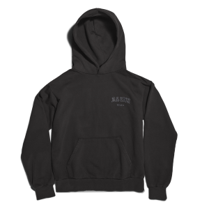 Varsity Logo Hoodie in Onyx. 3X
